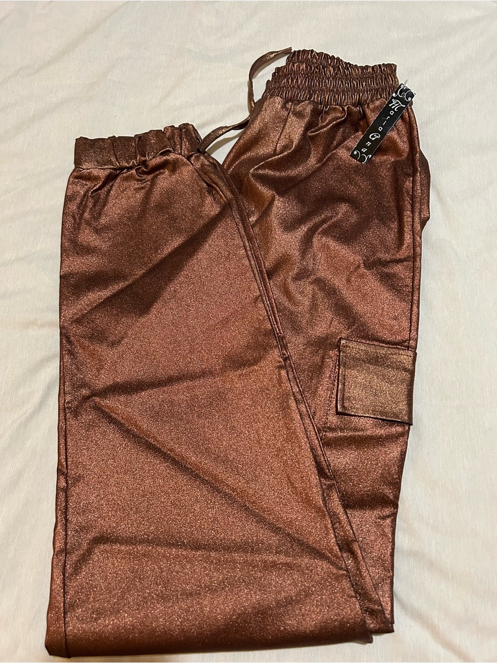 & Other Stories Shimmery Bronze Brown Cargo Joggers